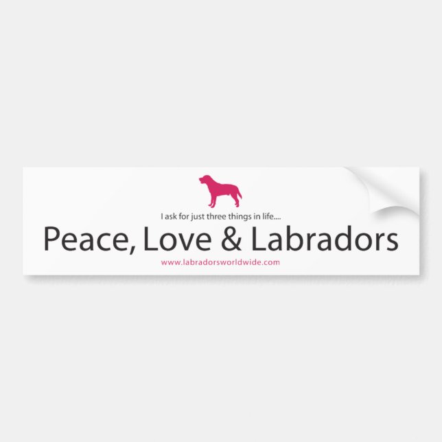Adesivo Para Carro Paz, amor & Labradors (Frente)