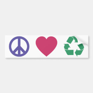 Adesivo Para Carro Paz, amor, recicl