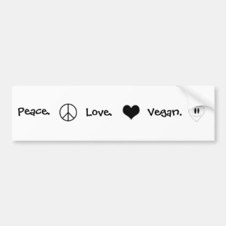 Adesivo Para Carro Paz, amor, Vegan