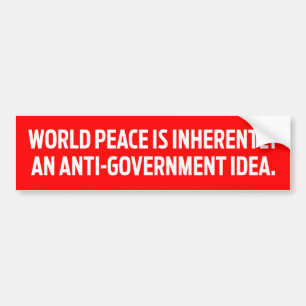 Adesivo Para Carro Paz de mundo antigovernamental