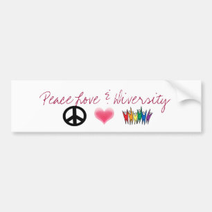 Adesivo Para Carro peace_4, corações, diversidade, amor da paz &