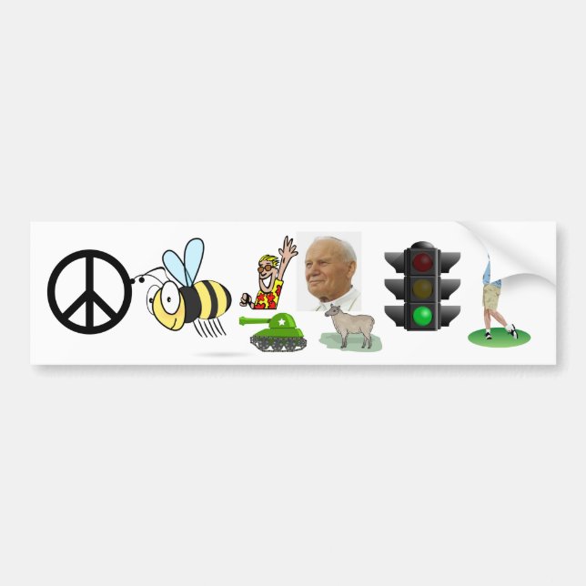 Adesivo Para Carro peace bee "hey" pole light driver ewe (Frente)