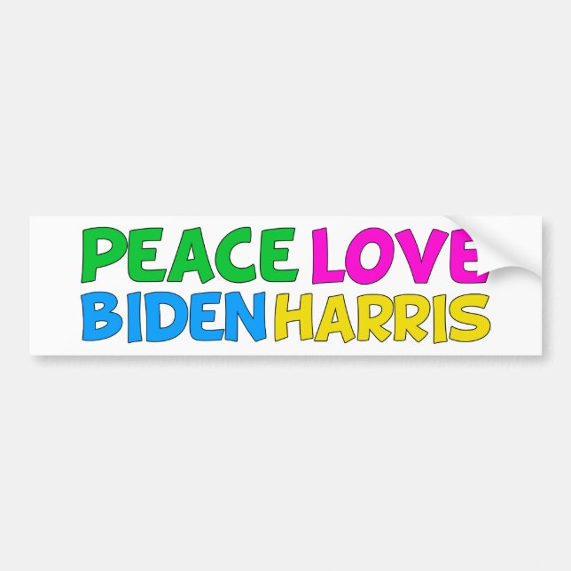 Adesivo Para Carro Peace Love Biden Harris 2024 Eleição (Frente)