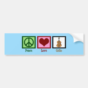 Adesivo Para Carro Peace Love Cello