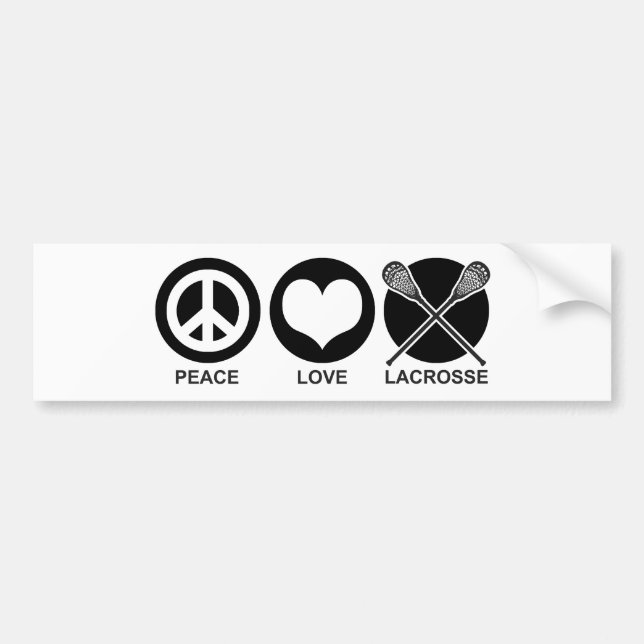 Adesivo Para Carro Peace Love Lacrosse (Frente)
