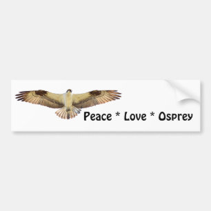 Adesivo Para Carro Peace Love Osprey bird Bumper Sticker