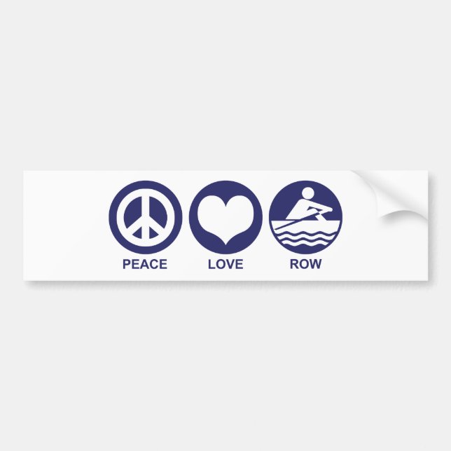 Adesivo Para Carro Peace Love Row (Frente)