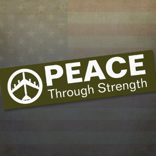 Adesivo Para Carro Peace Through Strength
