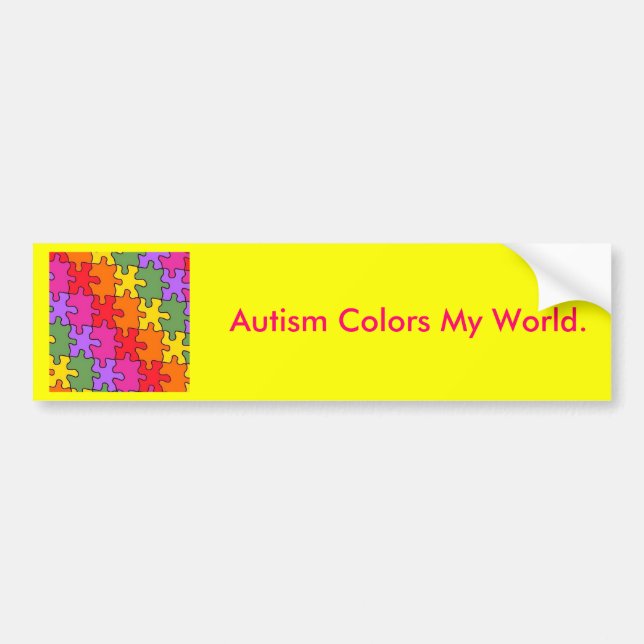 Adesivo Para Carro peças do quebra-cabeça do autismo 33 (Frente)