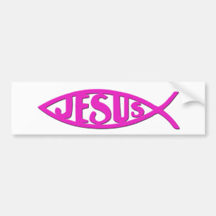 Adesivo Para Carro Peixes de Jesus (rosa do autocolante no vidro