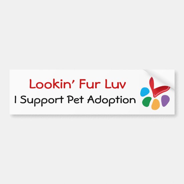 Adesivo Para Carro Pele Luv de Adoption_Heart-Paw_Lookin do animal de (Frente)