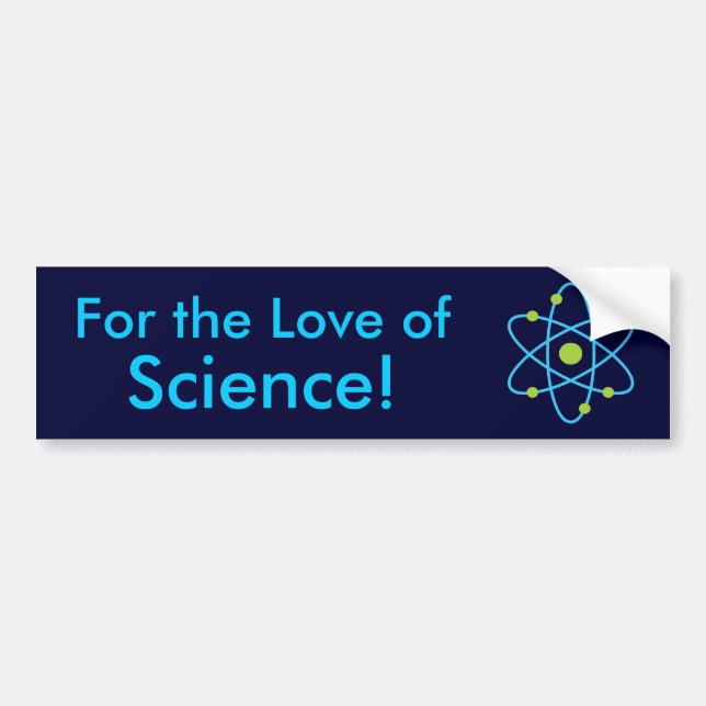 Adesivo Para Carro Pelo Amor Do Atom Da Ciência (Frente)