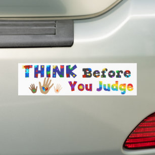 Adesivo Para Carro Pense antes de julgar