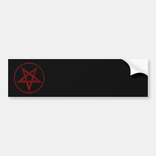 Adesivo Para Carro Pentagrama do diabo vermelho