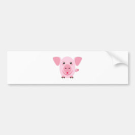 Adesivo Para Carro Pequeno e feliz porco rosa