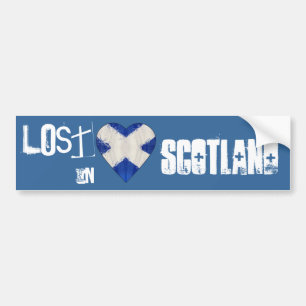 Adesivo Para Carro Perdido no coração escocês da bandeira de Scotl