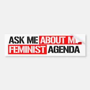 Adesivo Para Carro Pergunte-me sobre minha agenda feminista -