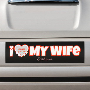 Adesivo Para Carro Personalizado Amo Minha Esposa - Adicionar Nome e