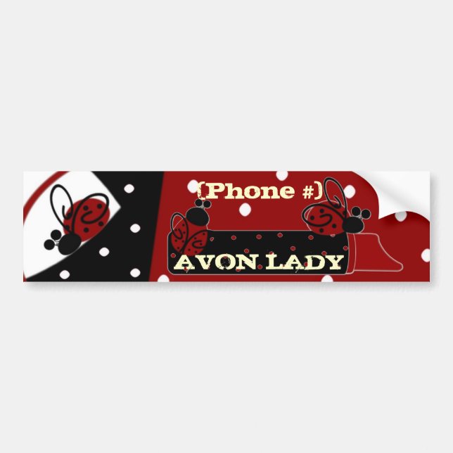 Adesivo Para Carro Personalize Avon Lady Bumper Sticker (Frente)