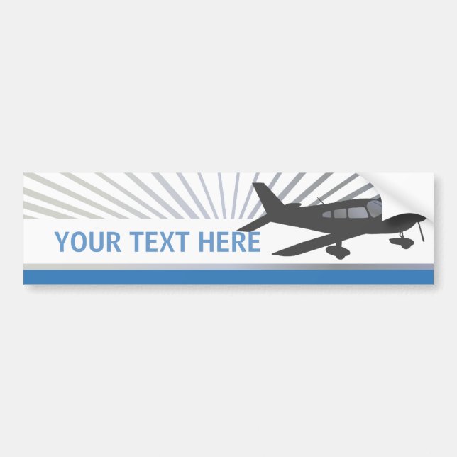 Adesivo Para Carro Personalize o texto - avião da baixa asa (Frente)