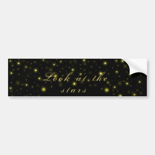 Adesivo Para Carro Personalized Gold and sparkles stars on black Bum