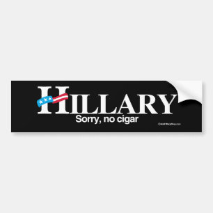 Adesivo Para Carro Pesaroso nenhum charuto - Anti-Hillary - branco -