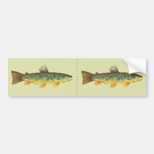 Adesivo Para Carro Pesca de truta marrom