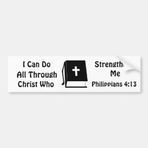 Adesivo Para Carro Philippians 4:13 Bumper Sticker