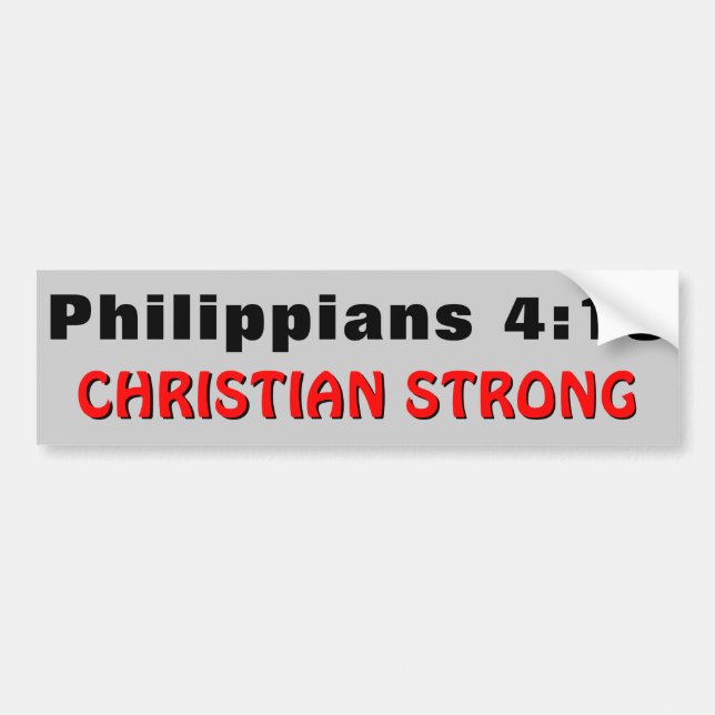 Adesivo Para Carro Philippians 4:13 Christian Strong (Frente)