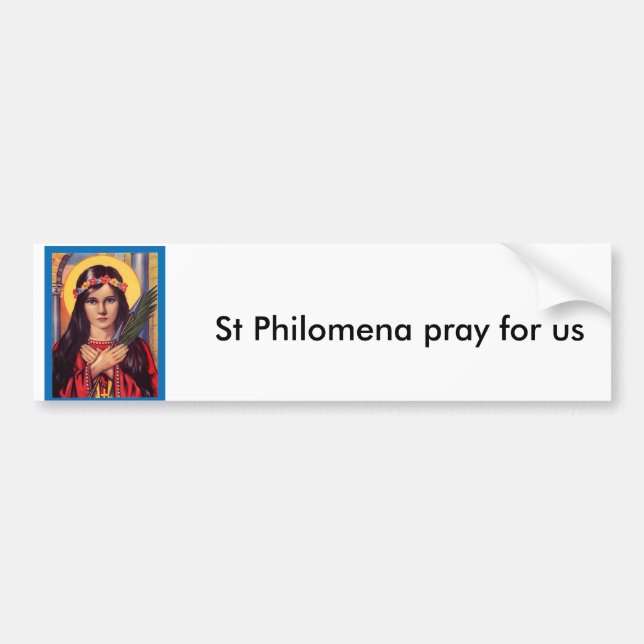 Adesivo Para Carro Philomena, rua Philomena pray para nós (Frente)