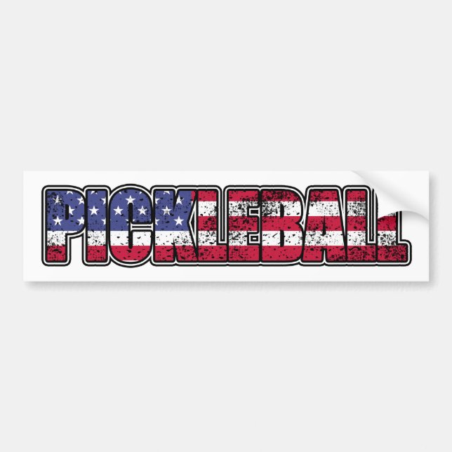 Adesivo Para Carro Pickleball American Flag (Frente)
