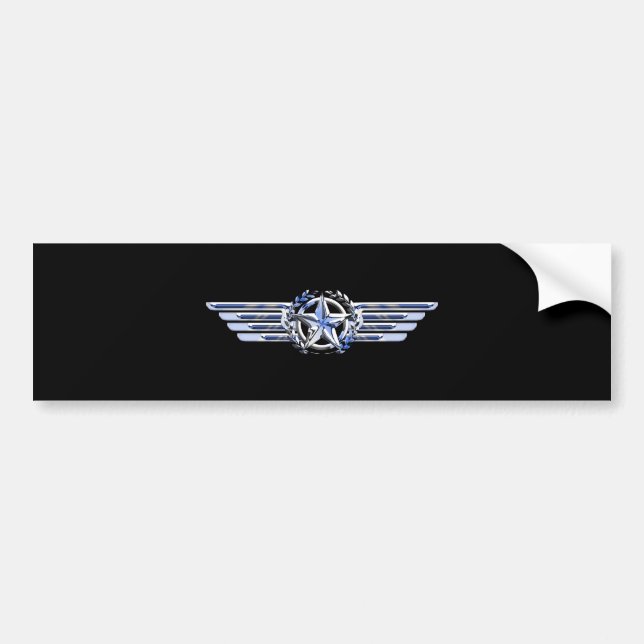Adesivo Para Carro Piloto De Ar Geral Chrome Tal Como Star Wings Blac (Frente)