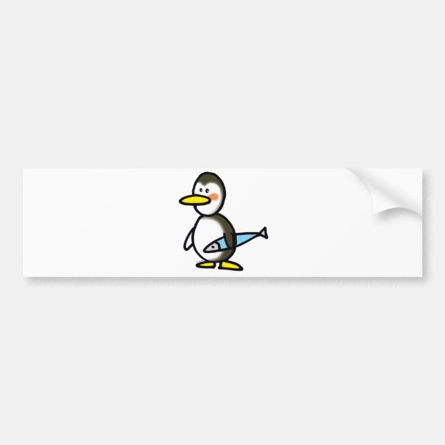 Adesivo Para Carro pinguim e peixes (Frente)