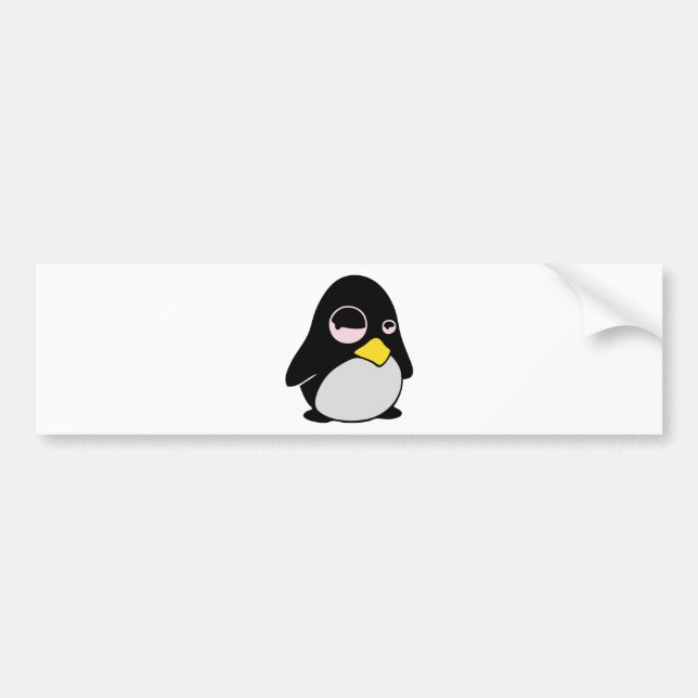 ADESIVO PARA CARRO PINGUIM PREGUIÇOSO DE LINUX TUX (Frente)