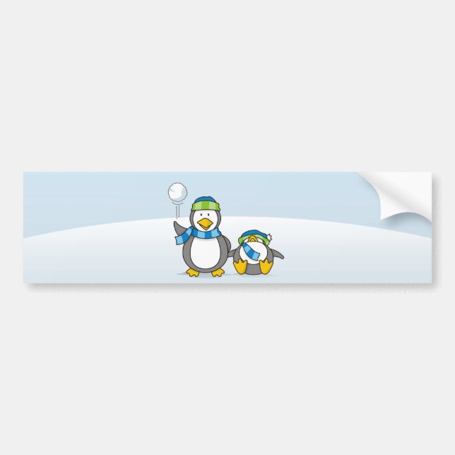Adesivo Para Carro Pinguins de neve (Frente)