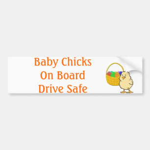 Adesivo Para Carro Pintinhos de bebês com frango de Páscoa Conselho