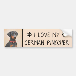 Adesivo Para Carro Pintura Alemã Pinscher Pintura Original Arte Anima
