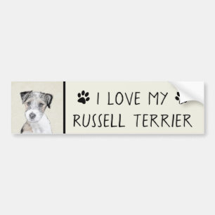 Adesivo Para Carro Pintura áspera de Russell Terrier - arte original