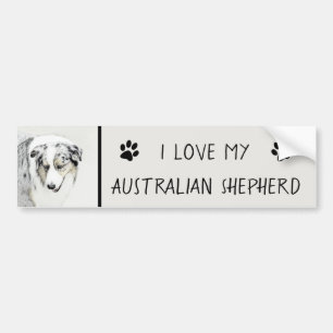 Adesivo Para Carro Pintura Australiana De Pastores - Arte Original De