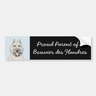 Adesivo Para Carro Pintura Bouvier des Flandres - Arte Cachorra Origi