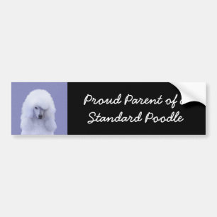 Adesivo Para Carro Pintura Branca de Poodle Padrão - Arte Cão Origi