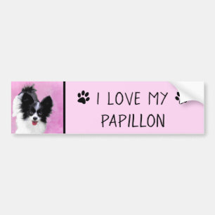 Adesivo Para Carro Pintura (branca e preta) de Papillon - arte do cã