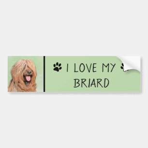Adesivo Para Carro Pintura Briard - Arte Cachorro Original