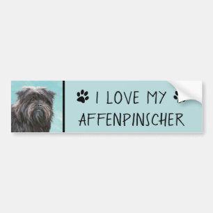 Adesivo Para Carro Pintura de Affenpinscher - Arte de Cachorro Origin