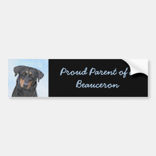 Adesivo Para Carro Pintura de Beauceron - Arte de Cão Original Bonit