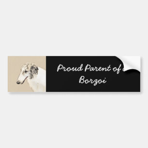 Adesivo Para Carro Pintura de Borzoi (Silver Brindle) Original