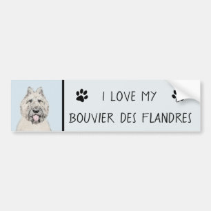 Adesivo Para Carro Pintura de Bouvier des Flandres - Arte Original de
