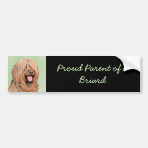 Adesivo Para Carro Pintura de Briard - Arte de Cachorro Original Boni