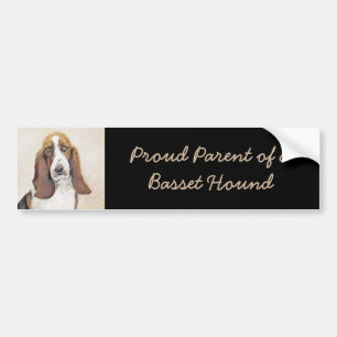 Adesivo Para Carro Pintura de Cachorro Basset - Arte de Cachorro Orig