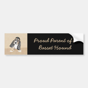 Adesivo Para Carro Pintura De Cachorro De Basset - Arte De Cão Origi